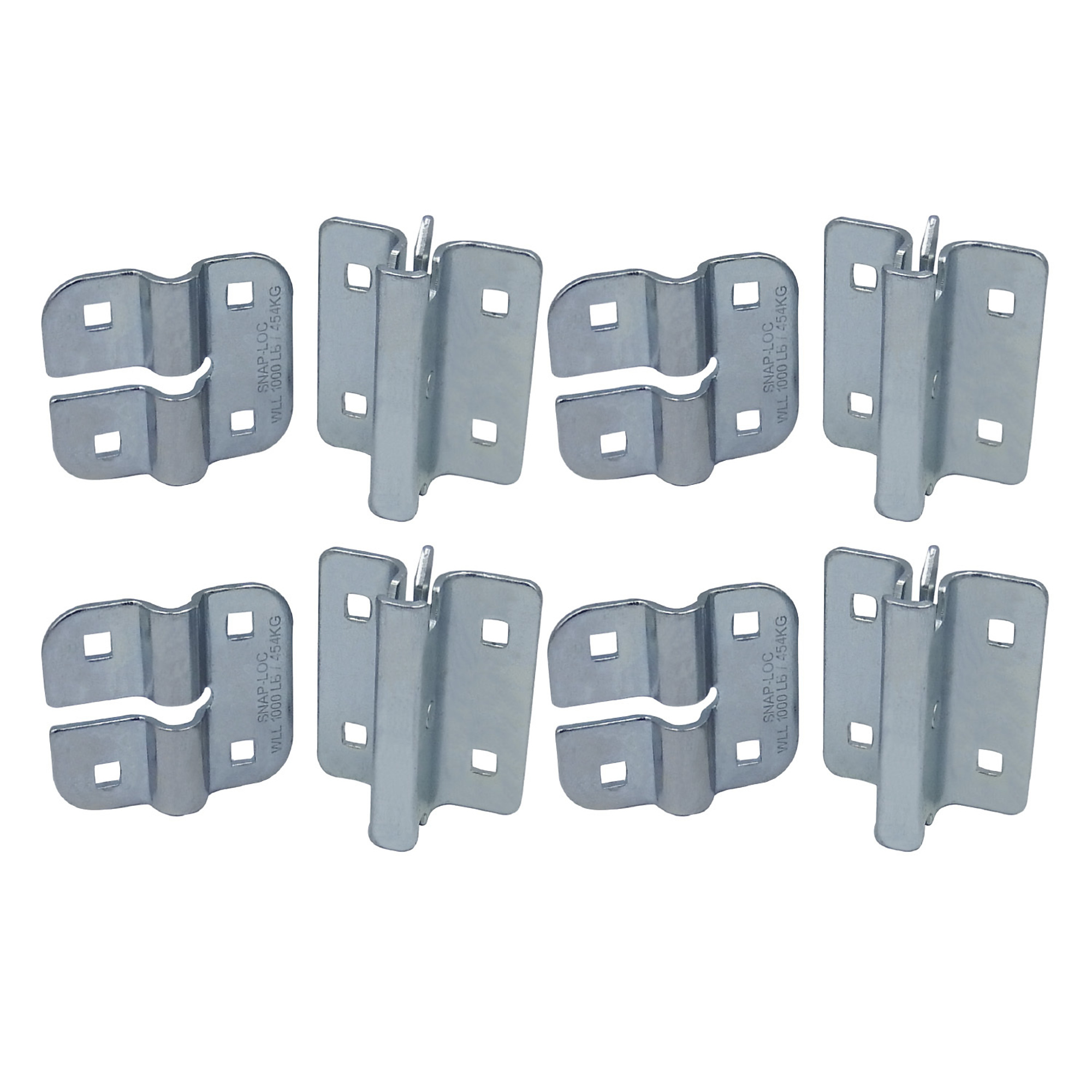 Snap-Loc E-Track Connector Plate Set - 4 Pcs, 333-Lb. Working Load, Heavy-Duty Steel, Model# SLAECPS4